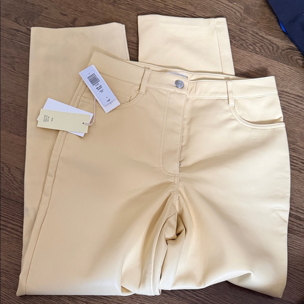 Babaton yellow pants pleather